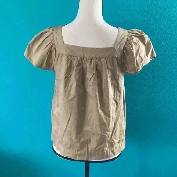 Gap tan brown button up blouse in size xs - Picture 3 of 4